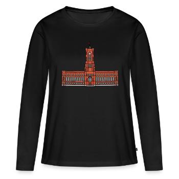 L’hôtel de ville de Berlin c - T-shirt manches longues Premium bio Femme - noir - Devant - Julia (174cm)