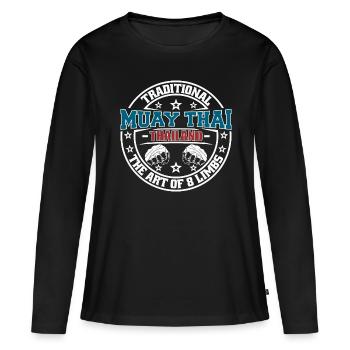 Muay Thai Thailand - T-shirt manches longues Premium bio Femme - noir - Devant - Julia (174cm)