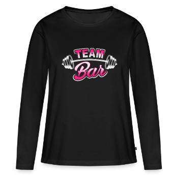 Team Bar - Workout - EN - T-shirt manches longues Premium bio Femme - noir - Devant - Julia (174cm)