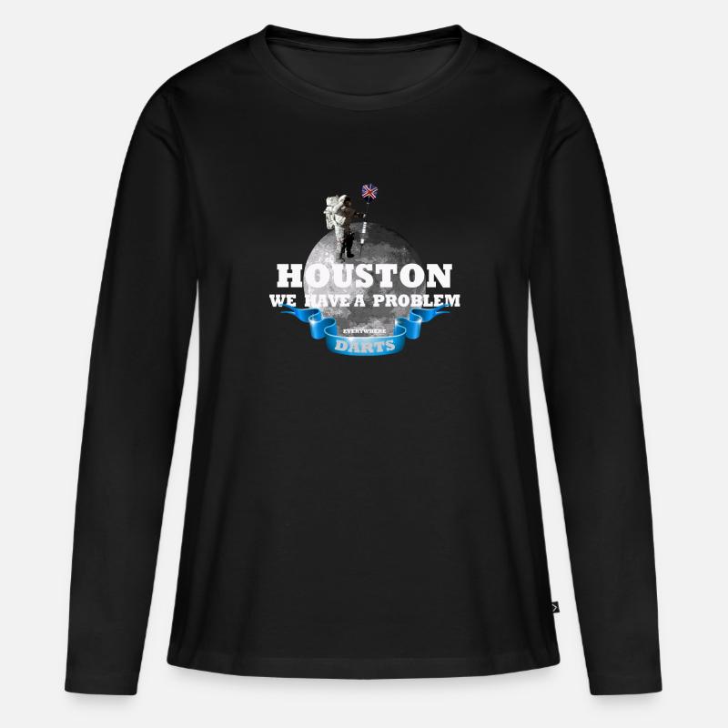 Houston we have a problem - Women's Premium Organic Long Sleeve Shirt - black