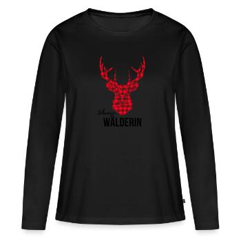 Original Schwarzwälderin Black Edition - Frauen Premium Bio Langarmshirt - Schwarz - Vorne - Julia (174cm)