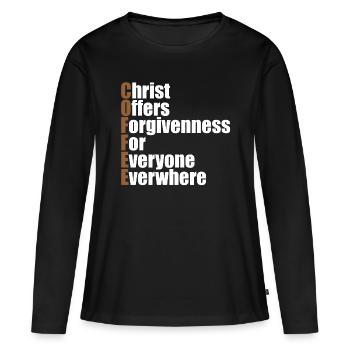 Christlicher Kaffee Christlicher Kaffee - Frauen Premium Bio Langarmshirt - Schwarz - Vorne - Julia (174cm)