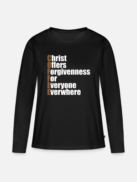 Christlicher Kaffee Christlicher Kaffee - Frauen Premium Bio Langarmshirt - Schwarz