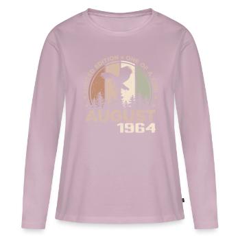 Incomparable depuis août 1964, 60e Anniversaire - T-shirt manches longues Premium bio Femme - rose poudré - Devant - Julia (174cm)