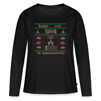 Befehl vom Spieß Ugly Christmas Sweater - Frauen Premium Bio Langarmshirt - Schwarz - Vorne - Julia (174cm)