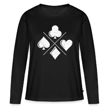 Poker Karten Chips - Texas Holdem Poker - T-shirt manches longues Premium bio Femme - noir - Devant - Julia (174cm)