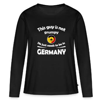 Fans d’Allemagne - T-shirt manches longues Premium bio Femme - noir - Devant - Julia (174cm)