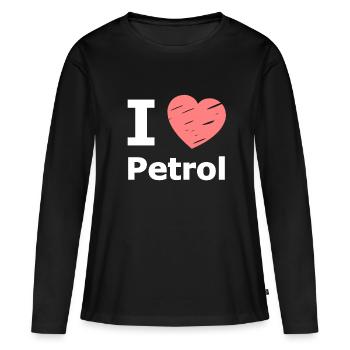 J’adore l’essence - T-shirt manches longues Premium bio Femme - noir - Devant - Julia (174cm)