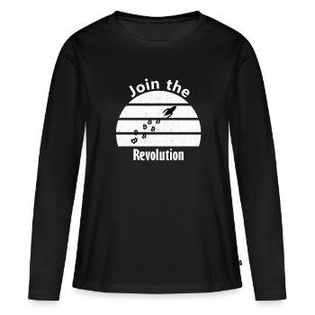 The revolutionary Bitcoins - Women's Premium Organic Long Sleeve Shirt - black - Front - Julia (174cm)
