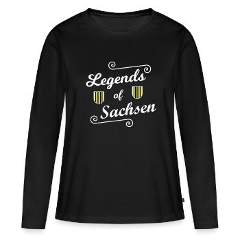 Les légendes saxonnes - T-shirt manches longues Premium bio Femme - noir - Devant - Julia (174cm)