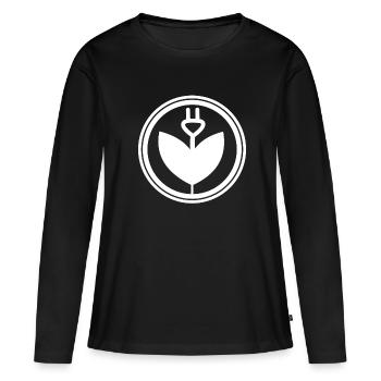 Fleur électrique - T-shirt manches longues Premium bio Femme - noir - Devant - Julia (174cm)