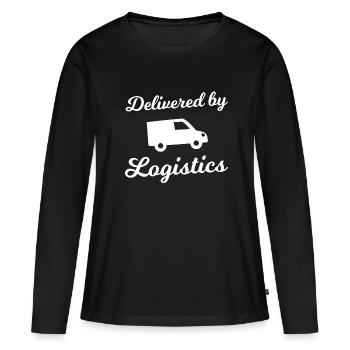 Transporteur logistique - T-shirt manches longues Premium bio Femme - noir - Devant - Julia (174cm)