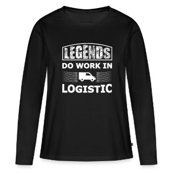 Légende du transport et de la logistique - T-shirt manches longues Premium bio Femme - noir - Devant - Julia (174cm)