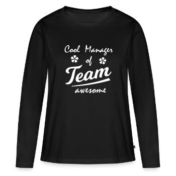 Le manager cool - T-shirt manches longues Premium bio Femme - noir - Devant - Julia (174cm)