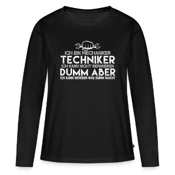 Mechaniker Techniker | Mechaniker - Frauen Premium Bio Langarmshirt - Schwarz - Vorne - Julia (174cm)
