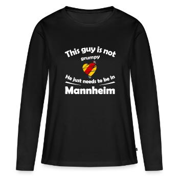 Chez lui à Mannheim - T-shirt manches longues Premium bio Femme - noir - Devant - Julia (174cm)