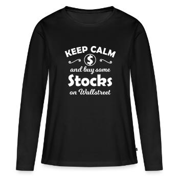 Bourse et Wall Street - T-shirt manches longues Premium bio Femme - noir - Devant - Julia (174cm)