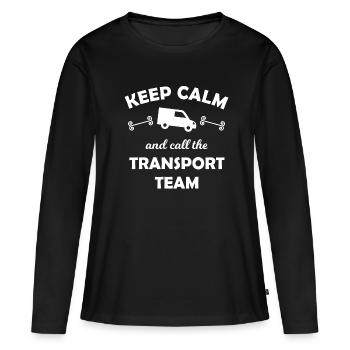 Expédition et livraison - T-shirt manches longues Premium bio Femme - noir - Devant - Julia (174cm)