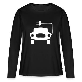 Les voitures électriques - T-shirt manches longues Premium bio Femme - noir - Devant - Julia (174cm)