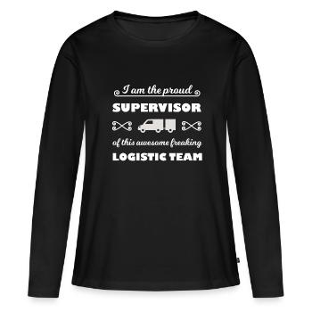 Le Chef Transport - T-shirt manches longues Premium bio Femme - noir - Devant - Julia (174cm)