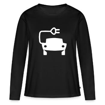 La transition des transports - T-shirt manches longues Premium bio Femme - noir - Devant - Julia (174cm)