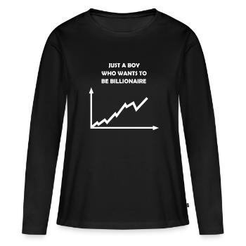 Share prices - Women's Premium Organic Long Sleeve Shirt - black - Front - Julia (174cm)