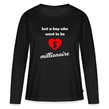 Le millionnaire - T-shirt manches longues Premium bio Femme - noir - Devant - Julia (174cm)