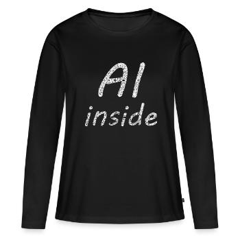 Le nouvel avenir - T-shirt manches longues Premium bio Femme - noir - Devant - Julia (174cm)