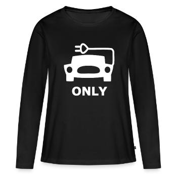 Parking pour voitures électriques - T-shirt manches longues Premium bio Femme - noir - Devant - Julia (174cm)