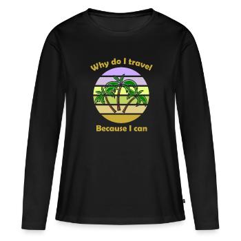 Le Touriste - T-shirt manches longues Premium bio Femme - noir - Devant - Julia (174cm)