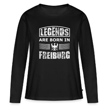 Les légendes de Fribourg - T-shirt manches longues Premium bio Femme - noir - Devant - Julia (174cm)
