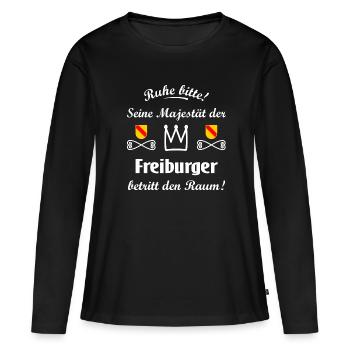 La Majesté de Fribourg - T-shirt manches longues Premium bio Femme - noir - Devant - Julia (174cm)