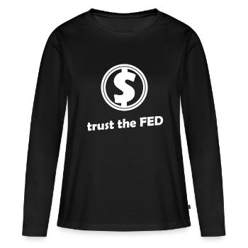 La Réserve fédérale américaine - T-shirt manches longues Premium bio Femme - noir - Devant - Julia (174cm)