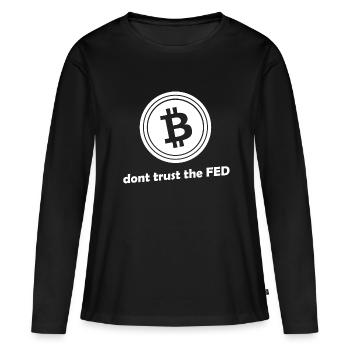 L’argent et les banques - T-shirt manches longues Premium bio Femme - noir - Devant - Julia (174cm)