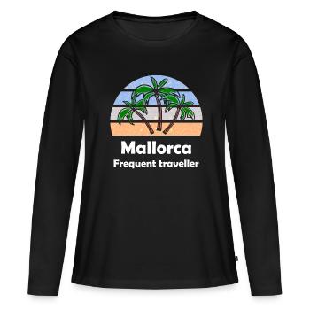 Sommer auf den Balearen - Frauen Premium Bio Langarmshirt - Schwarz - Vorne - Julia (174cm)