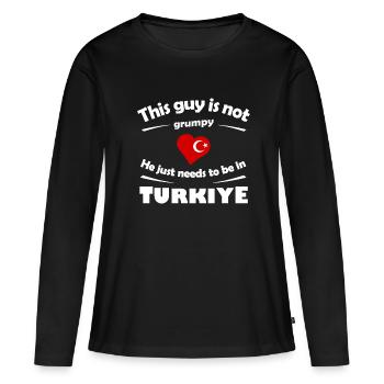Vacances à Antalya - T-shirt manches longues Premium bio Femme - noir - Devant - Julia (174cm)