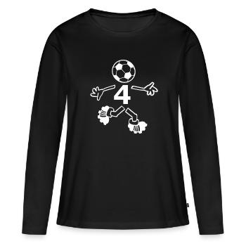 Der Vierer - Frauen Premium Bio Langarmshirt - Schwarz - Vorne - Julia (174cm)
