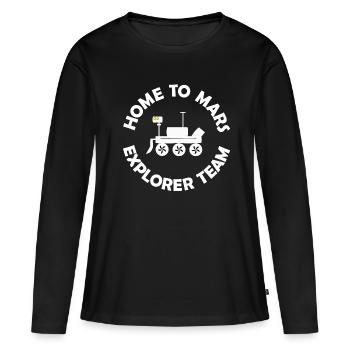 La mission planétaire - T-shirt manches longues Premium bio Femme - noir - Devant - Julia (174cm)