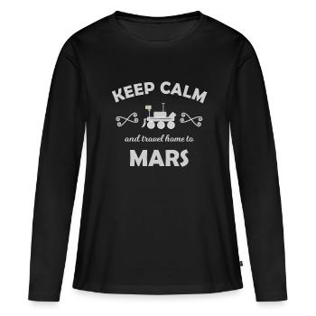 L’équipe de la mission Mars - T-shirt manches longues Premium bio Femme - noir - Devant - Julia (174cm)