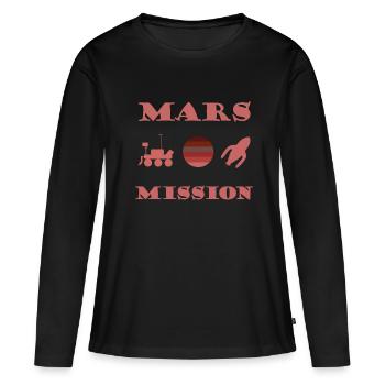 L’expédition dans l’espace - T-shirt manches longues Premium bio Femme - noir - Devant - Julia (174cm)