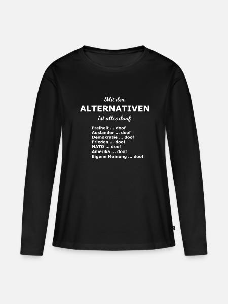Die politische Alternative - Frauen Premium Bio Langarmshirt - Schwarz