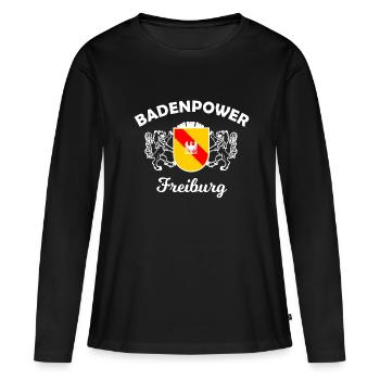 La puissance de Fribourg - T-shirt manches longues Premium bio Femme - noir - Devant - Julia (174cm)