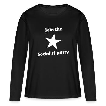 Die Soziale Partei - Frauen Premium Bio Langarmshirt - Schwarz - Vorne - Julia (174cm)