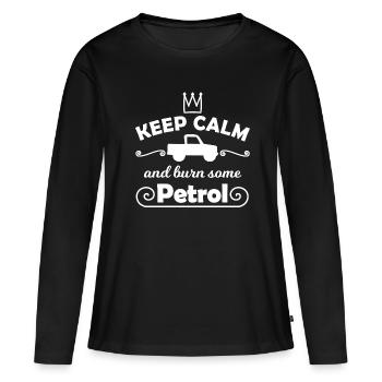 Véhicules à essence et diesel - T-shirt manches longues Premium bio Femme - noir - Devant - Julia (174cm)