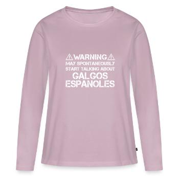 Galgo Español - T-shirt manches longues Premium bio Femme - rose poudré - Devant - Julia (174cm)