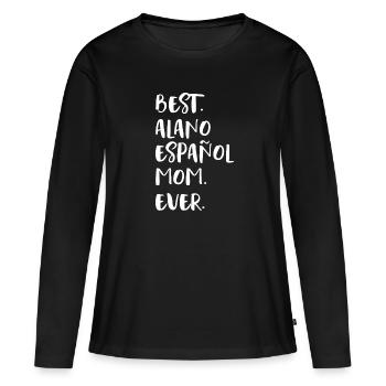 Alano Español Maman - T-shirt manches longues Premium bio Femme - noir - Devant - Julia (174cm)