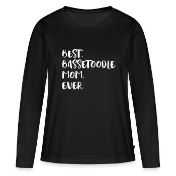 Bassetoodle Mom - Women's Premium Organic Long Sleeve Shirt - black - Front - Julia (174cm)