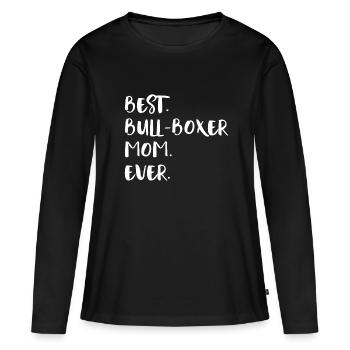 Maman Bull-Boxer - T-shirt manches longues Premium bio Femme - noir - Devant - Julia (174cm)