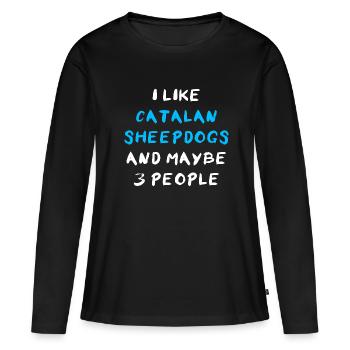 Chien de berger catalan - T-shirt manches longues Premium bio Femme - noir - Devant - Julia (174cm)