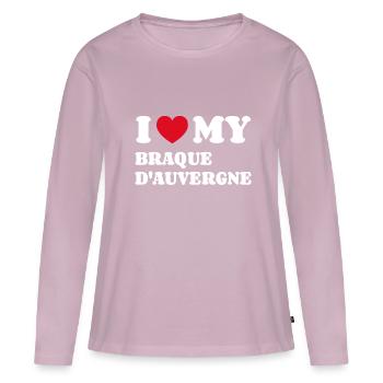 I Love My Braque d'Auvergne - Women's Premium Organic Long Sleeve Shirt - dusky pink - Front - Julia (174cm)